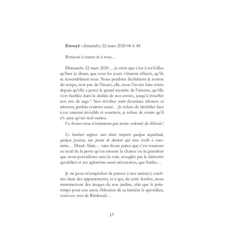 L'instant où les jours s'effacèrent