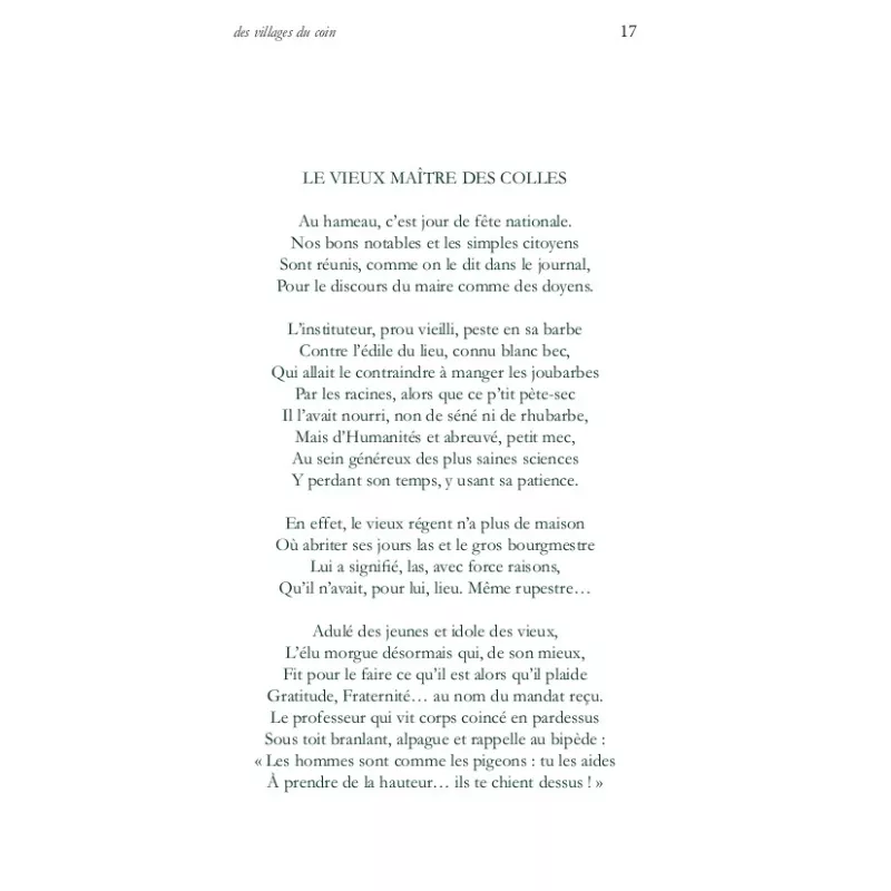 Petites fables affables... des villages du coin