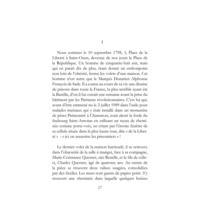 Sade à la folie
